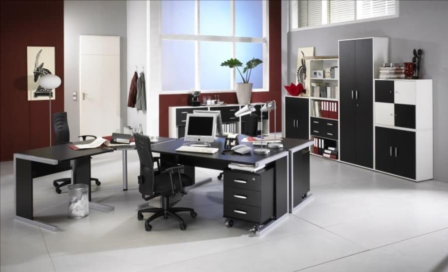 Bush Black and White Straight Desk in Various Sizes
